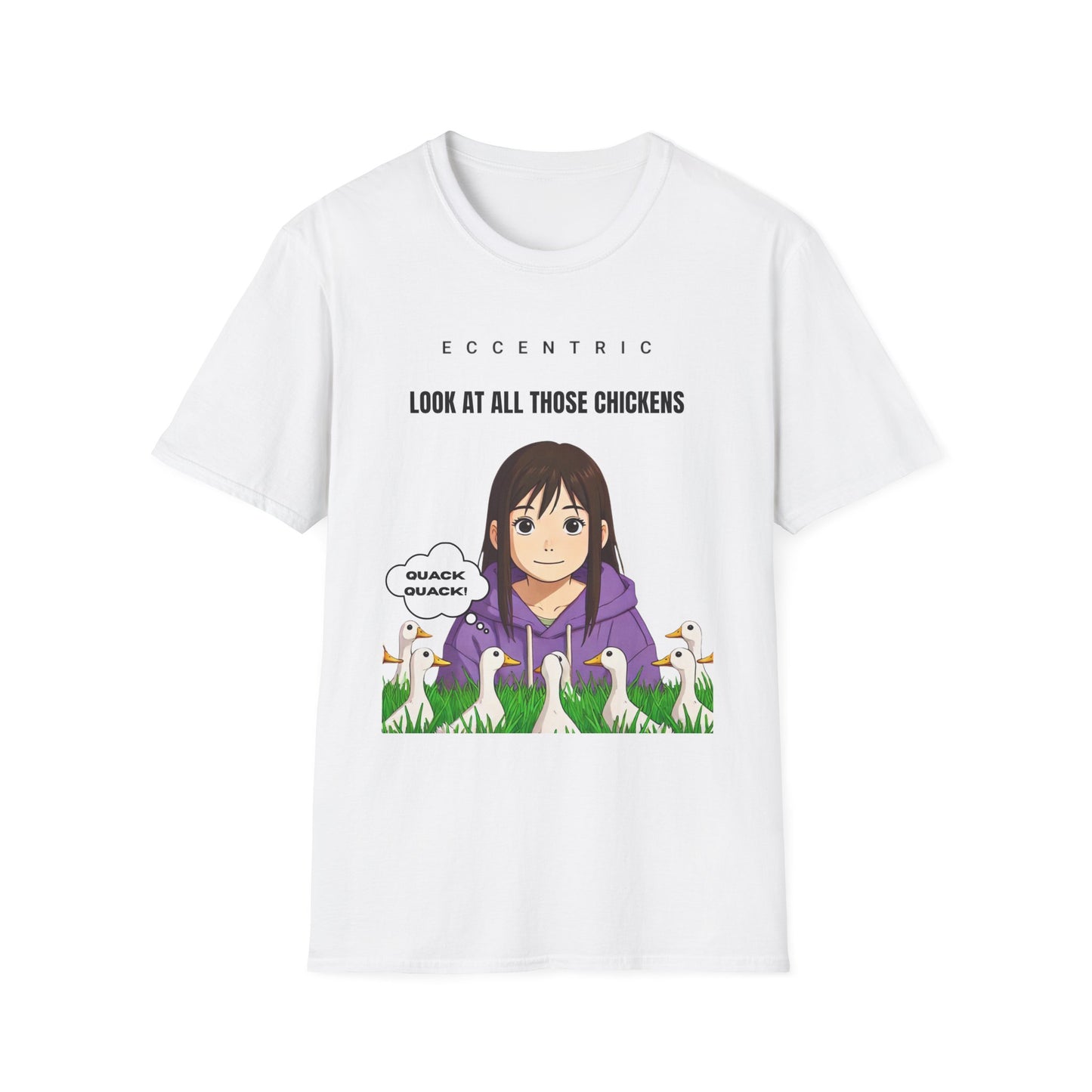 Eccentric Chicken Lover Unisex Softstyle T-Shirt – Perfect for Animal Enthusiasts