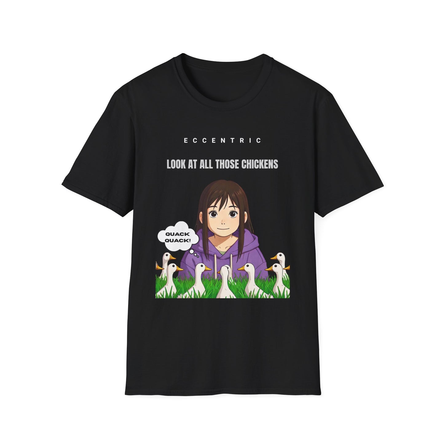 Eccentric Chicken Lover Unisex Softstyle T-Shirt – Perfect for Animal Enthusiasts