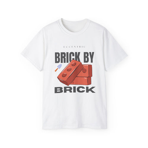 Creative Brick By Brick Unisex Cotton Tee | Casual Wear, Gift for Builders, Motivational Shirt, Graphic T-Shirt, Everyday Essentials