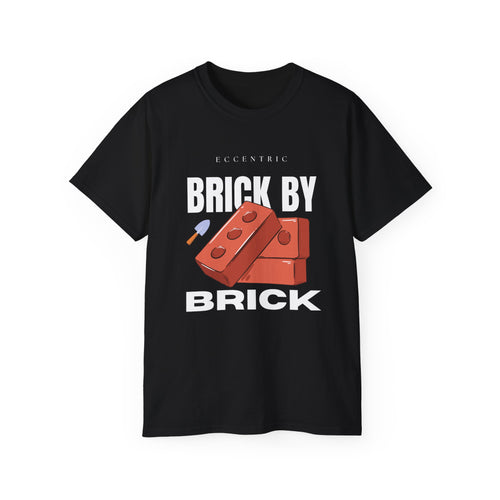 Creative Brick By Brick Unisex Cotton Tee | Casual Wear, Gift for Builders, Motivational Shirt, Graphic T-Shirt, Everyday Essentials